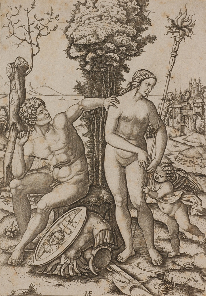 Mars, Venus and Cupid by Marcantonio Raimondi